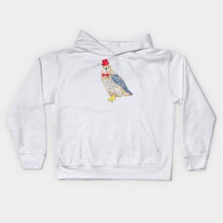 Hipster  bird Rough-legged Buzzard Kids Hoodie